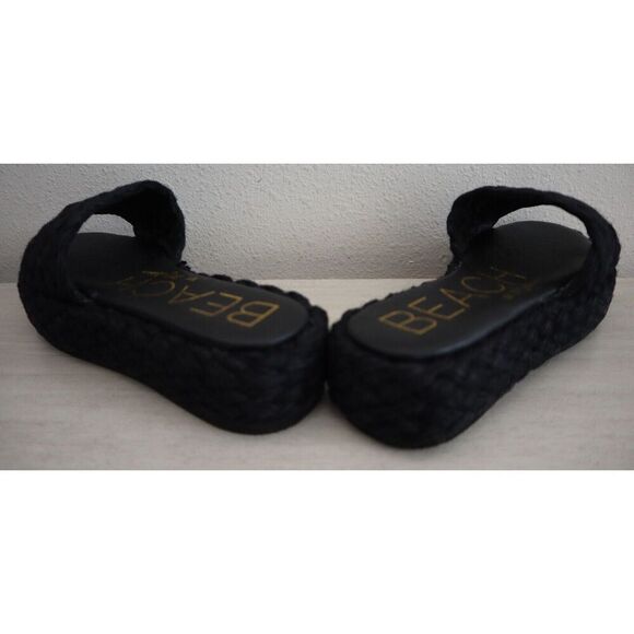 BEACH x Matisse Women's Sz 7M Black Caspia Platform Casual Slip-On Sandals - Picture 11 of 12